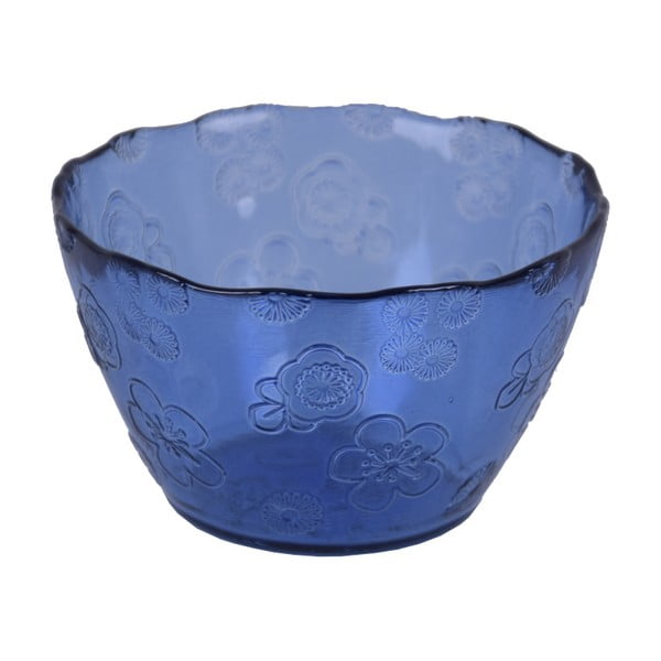 Flora kék üvegtálka, ⌀ 14 cm - Ego Dekor