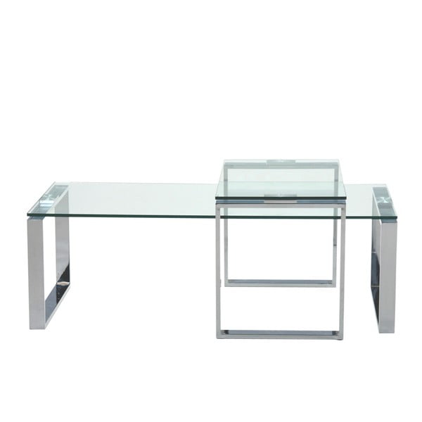 Katrine 2 db-os ezüstszínű dohányzóasztal szett - Actona-image-3