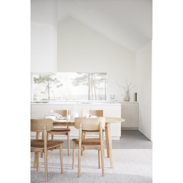 Konyakbarna-natúr színű bőr utánzat étkezőszék szett 2 db-os Wolcott – Rowico-image-2