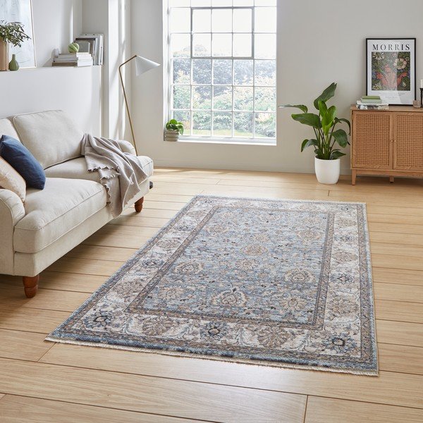 Kék-krémszínű futószőnyeg 80x300 cm Vintage – Think Rugs-image-1