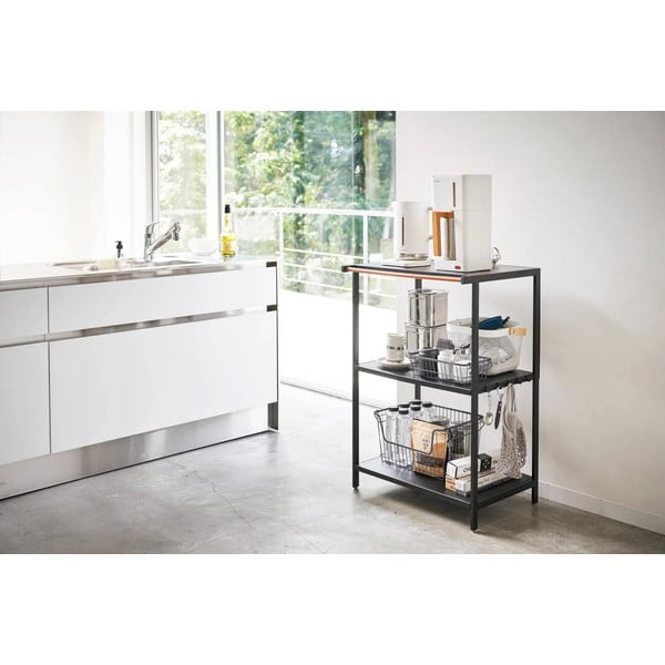 Matt fekete acél polcos állvány 60x90x46,5 cm Tower – YAMAZAKI-image-1