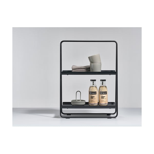 Fekete fém polcos állvány 43x58 cm A-Table – Zone-image-1