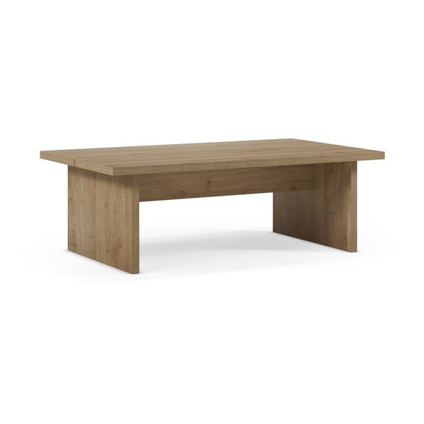 Natúr színű dohányzóasztal tölgyfa dekoros asztallappal 70x120 cm Loana – Marckeric