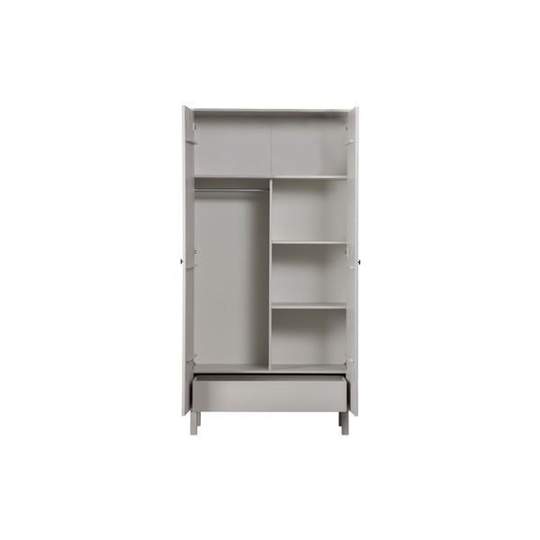 Világosszürke borovi fenyő ruhásszekrény 100x195 cm Madu – WOOOD-image-3