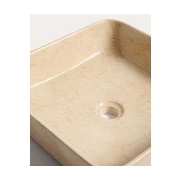 Bézs kő mosdókagyló 40x40 cm Darnen – Kave Home-image-4