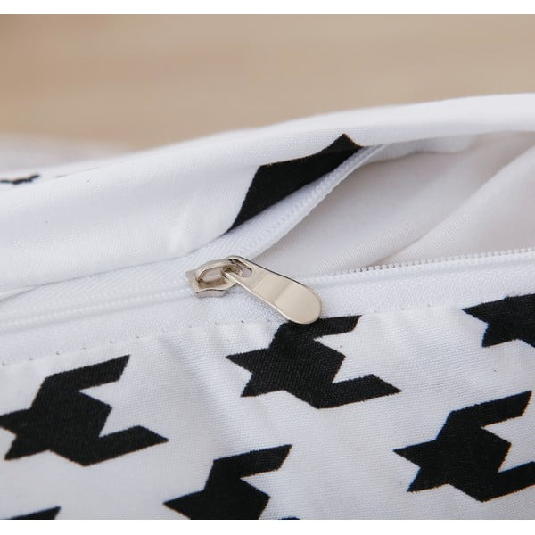 Fekete-fehér egyszemélyes háromrészes mikroszatén ágyneműhuzat 140x200 cm Roberto – My House-image-1