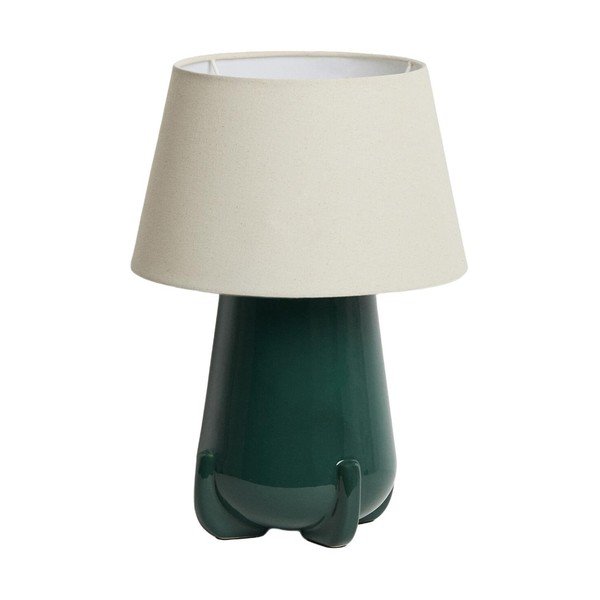 Zöld-elefántcsont színű kerámia asztali lámpa (magasság 45,5 cm) Odra – Kave Home