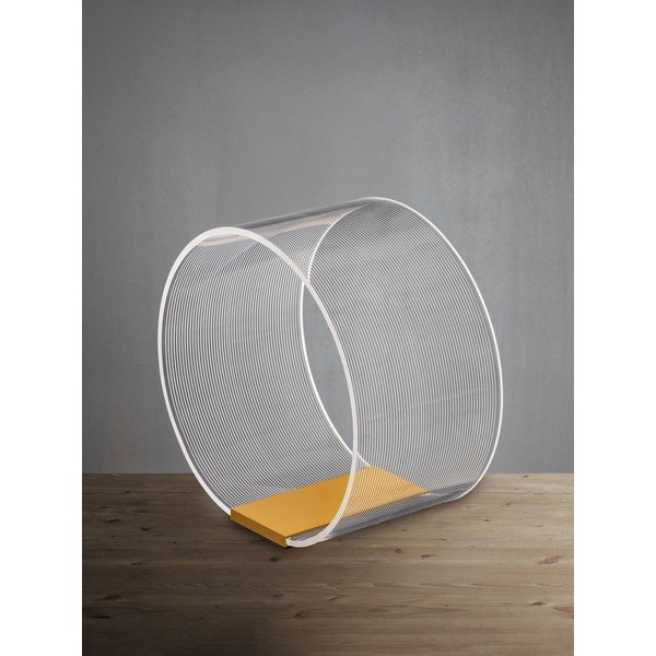 Aranyszínű alumínium LED dimmelhető asztali lámpa akrilüveg búrával (magasság 28 cm) Valentin – Nova Luce-image-3