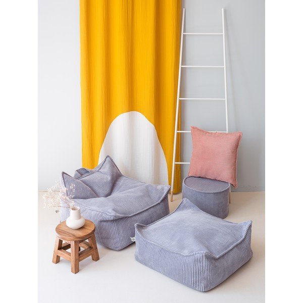 Kék kordbársony gyerek babzsákfotel Square – Wigiwama-image-2