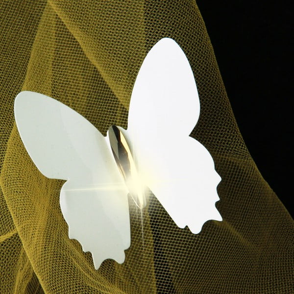 Diamond Butterflies 12 db-os fehér 3D hatású falmatrica szett - Ambiance-image-2