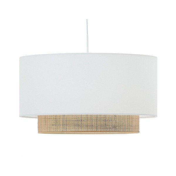 Fehér-natúr színű textil lámpabúra ø 60 cm Erna – Kave Home