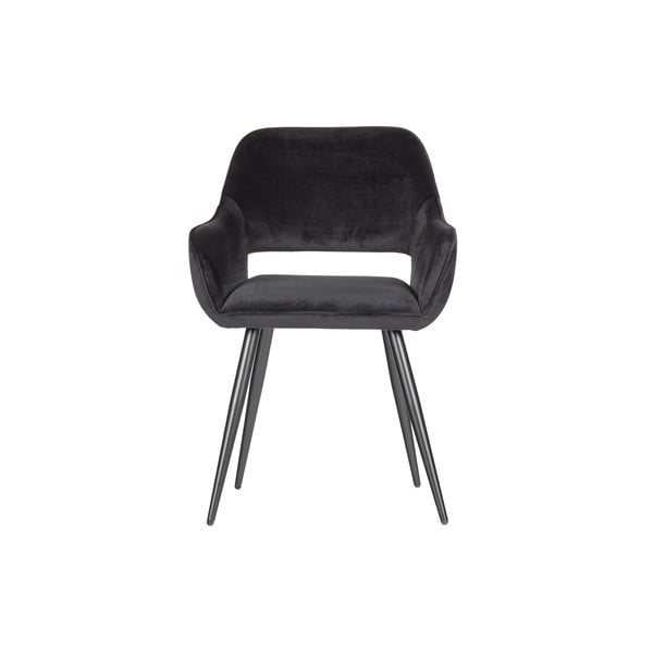 Fekete kárpitozott karfás étkezőfotel szett 2 db-os Jelle – WOOOD-image-2