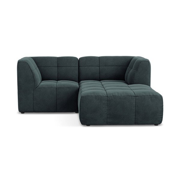 Kék bársony sarokkanapé (jobb oldali-heverő résszel) Aloha – Makamii