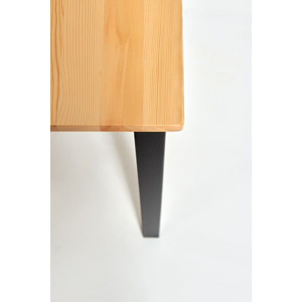 Sydney borovi fenyő étkezőasztal fekete konstrukcióval, 70 x 70 cm - onami Essentials-image-3