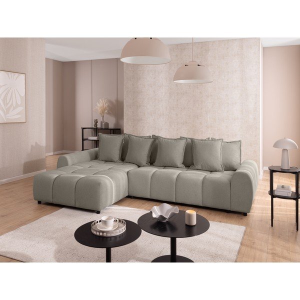 Szürkésbarna sarokkanapé (bal oldali-heverő résszel) Albane  – Ropez-image-1