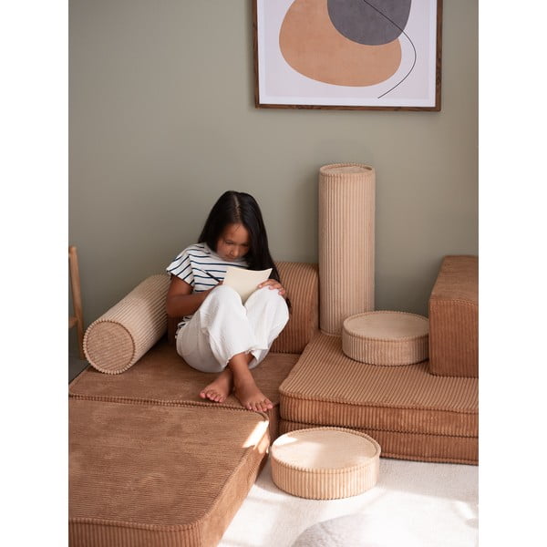 Barna kordbársony gyerek kanapé 132 cm Settee – Wigiwama-image-2