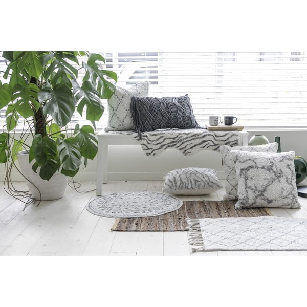 Zebra fehér-szürke pamut díszpárna,  45 x 45 cm - Tiseco Home Studio-image-1