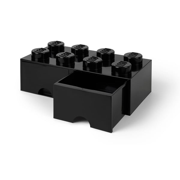 Négyszögeletes fekete tárolódoboz 2 fiókkal - LEGO®-image-4
