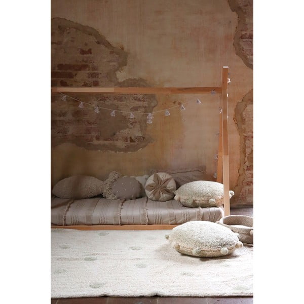 Khaki-krémszínű mosható kézi szövésű pamut gyerek szőnyeg 120x160 cm Hippy Dots Olive – Lorena Canals-image-1