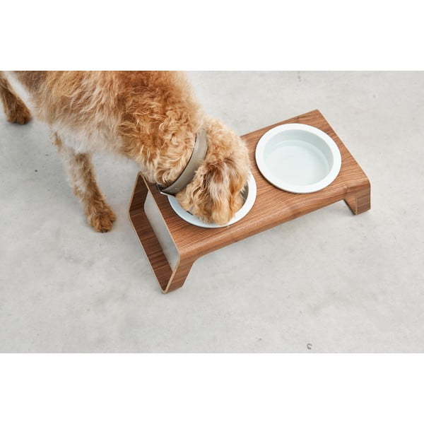 Tálka szett állvánnyal kutyáknak Desco Ash Black Stained M – MiaCara-image-3