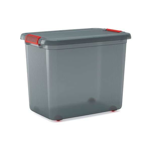 Szürke fedeles műanyag tárolódoboz 59x39x45 cm K Latch Box – KIS