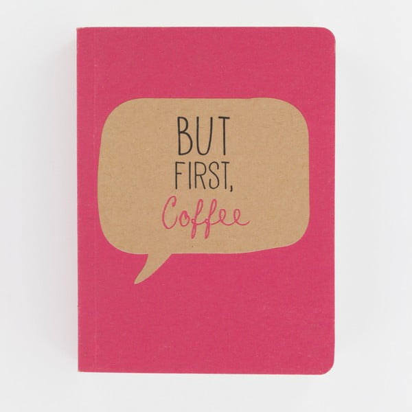 Kraft Typo Coffee rózsaszín jegyzetfüzet, A6 - GO Stationery