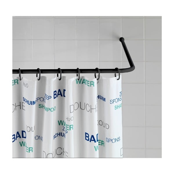 Black fekete univerzális sarok zuhanyfüggöny rúd, ø 2 cm - Wenko-image-1