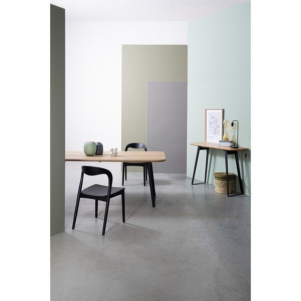 Fekete-világos natúr színű konzolasztal mangófa asztallappal 40x130 cm Nashik – Bizzotto-image-1