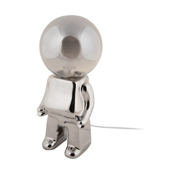 Ezüstszínű LED dimmelhető asztali lámpa üveg búrával (magasság 27 cm) Ross – Leitmotiv