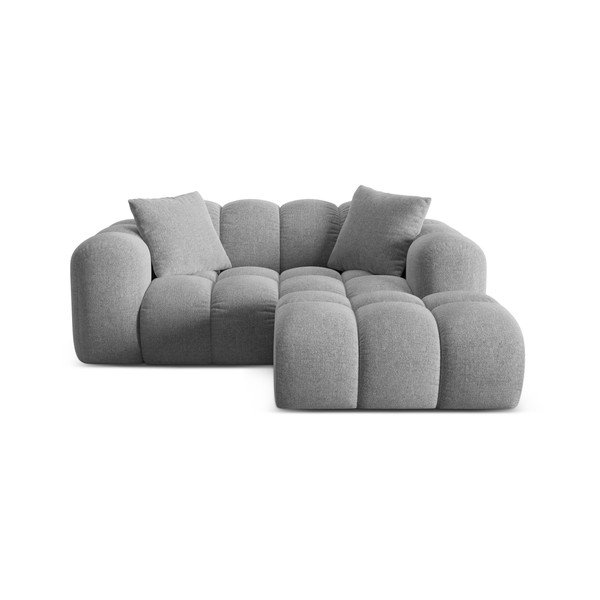 Világosszürke zsenília sarokkanapé (jobb oldali-heverő résszel) Treno – Cosmopolitan Design