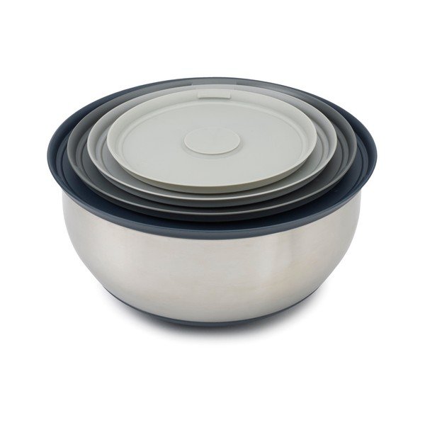 Ezüstszínű rozsdamentes acél tál szett 4 db-os ø 28,5 cm Nest Prep&Store – Joseph Joseph