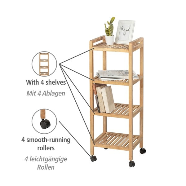 Natúr színű diófa fürdőszobai polcos állvány 35x97 cm Norway – Wenko-image-3