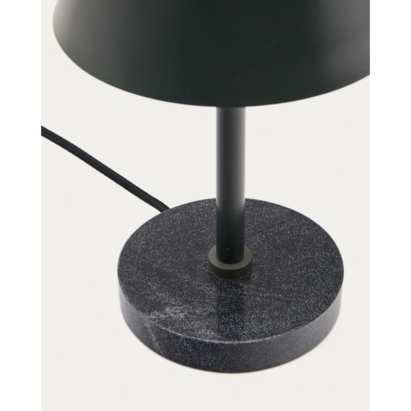 Sötétzöld-fekete márvány asztali lámpa fém búrával (magasság 32 cm) Calina – Kave Home-image-3