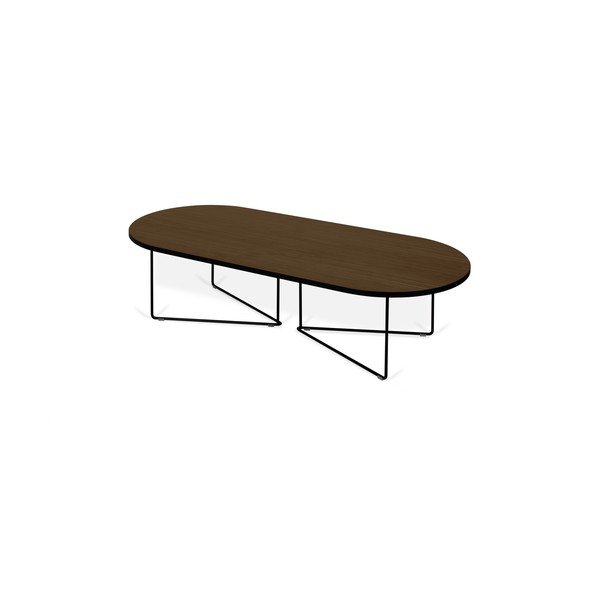 Dohányzóasztal diófa furnérrral Oval - TemaHome-image-2