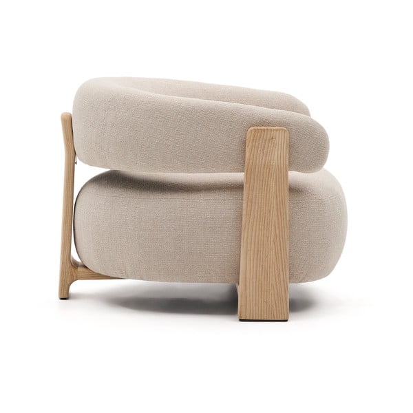 Bézs zsenília fotel Granite – Kave Home-image-3