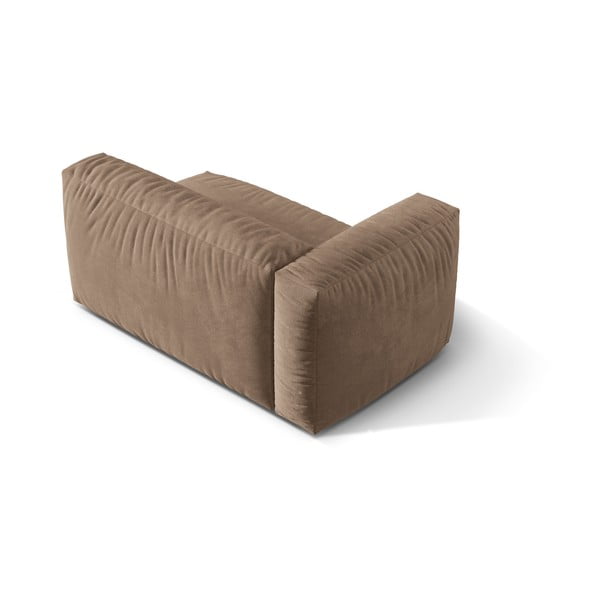 Világosbarna bársony kanapé modul (bal oldali) Martina – Micadoni -image-2