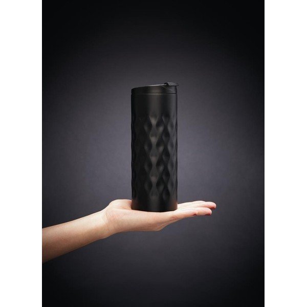 Geometric fekete termo bögre, 350 ml - XD Design-image-1
