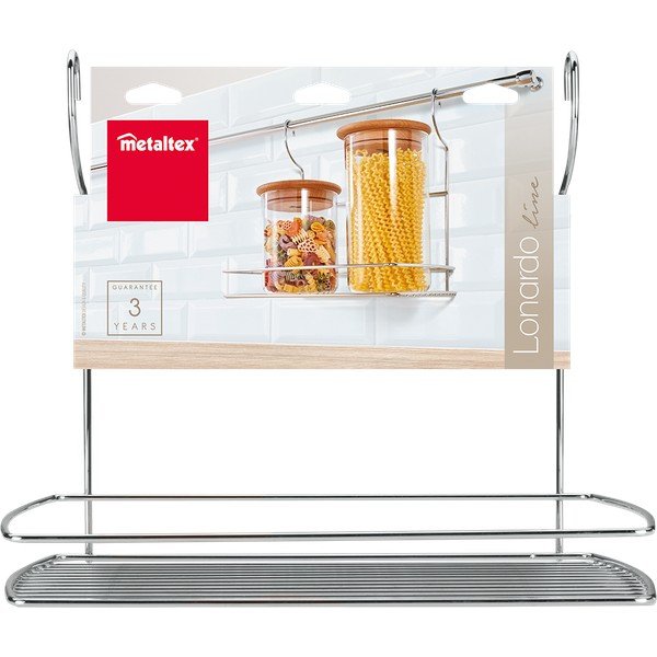 Függő krómozott acél kiegészítő polc Lonardo – Metaltex-image-2