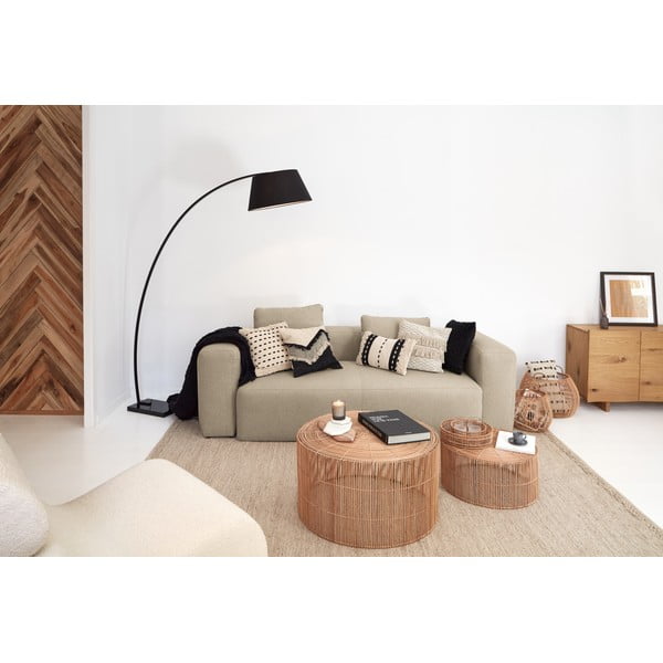 Fekete állólámpa textil búrával (magasság 210 cm) Juhe – Kave Home-image-4