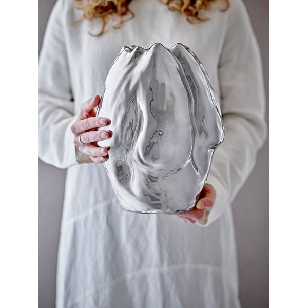 Ezüstszínű kőedény váza (magasság 29 cm) Bobby – Bloomingville-image-2