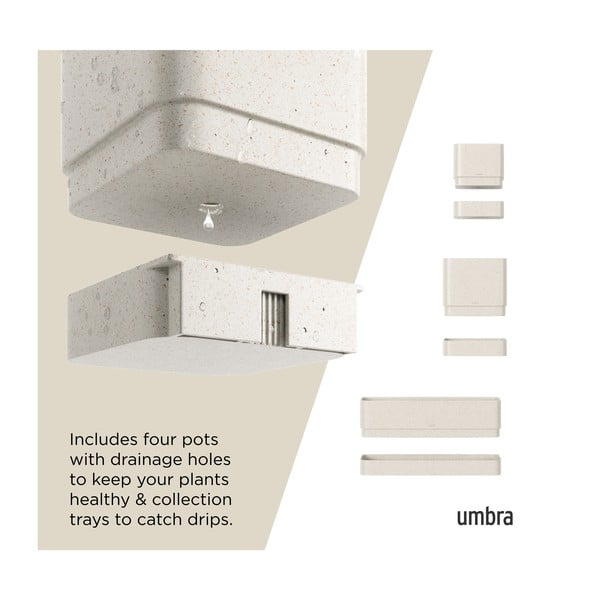 Műanyag függő virágcserép készlet fűszernövényekhez, 4 db-os Cubiko – Umbra-image-3