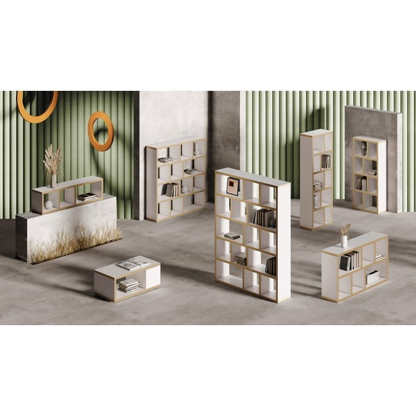 Fehér-natúr színű könyvespolc 70x159 cm Berlin – TemaHome-image-4