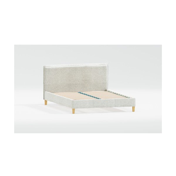 Bézs kárpitozott franciaágy ágyráccsal 180x200 cm Tina – Ropez-image-1