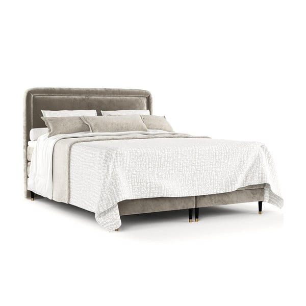 Világosbarna boxspring ágy 160x200 cm Dove – Maison de Rêve-image-2