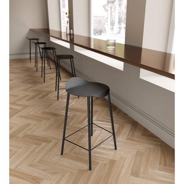 Fekete bőr bárszék Flamingo Bull – LIND DNA-image-1