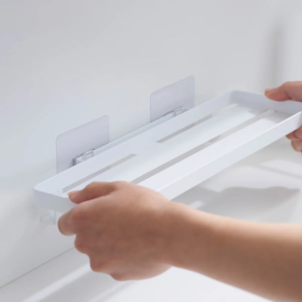 Matt fehér öntapadós acél fürdőszobai polc Film Hook – YAMAZAKI-image-2