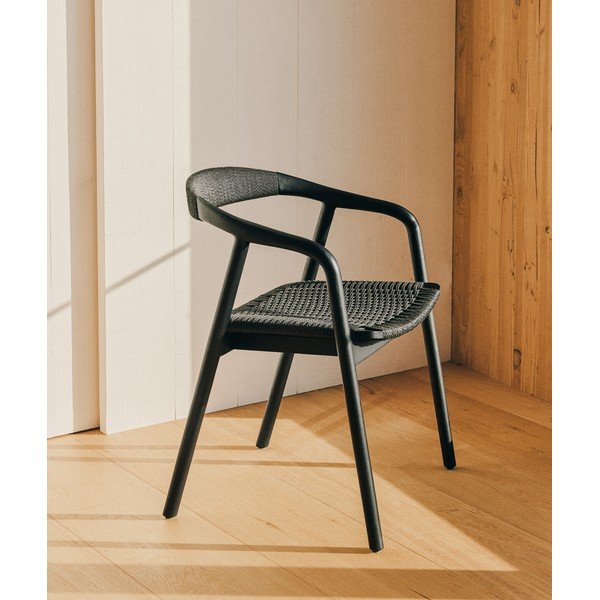 Fekete karfás étkezőszék Derile – Kave Home-image-1