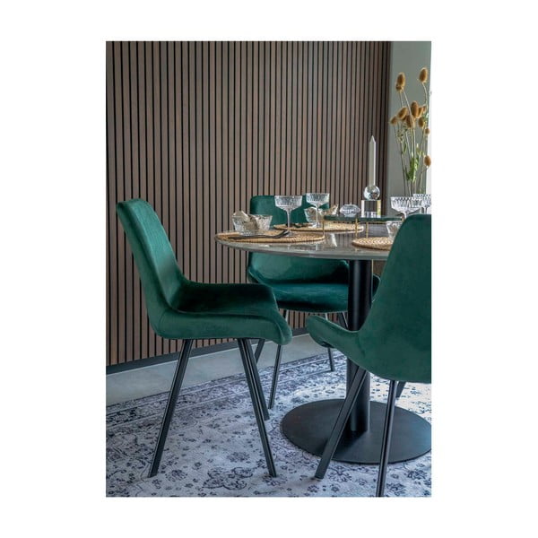 Kerek étkezőasztal márvány dekoros asztallappal ø 110 cm Bolzano – House Nordic-image-2