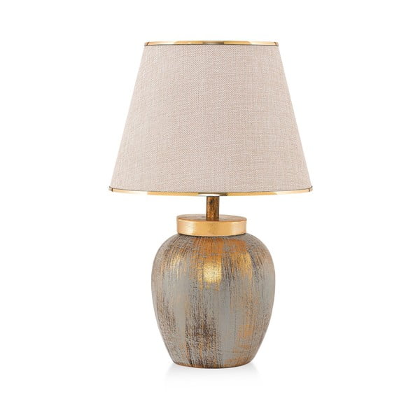 Krémszínű-aranyszínű asztali lámpa textil búrával (magasság 47 cm) Yakamoz – Opviq lights-image-2