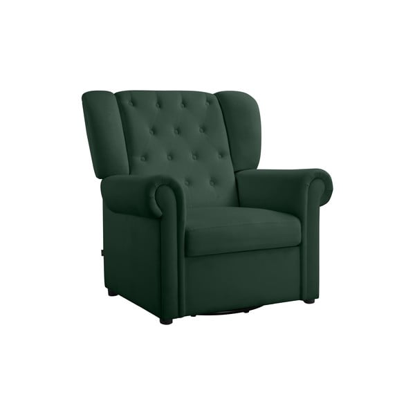 Zöld bársony chesterfield-hinta fotel Lillyse – Støraa